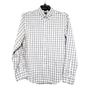 J. Crew Flex Blue & White Gingham Check Button-Down Shirt Size L
